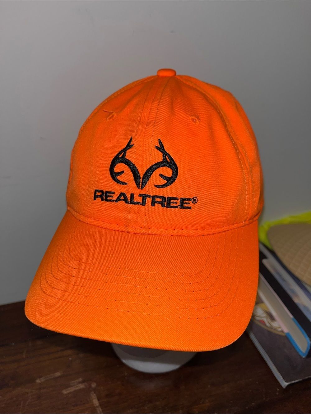 New Realtree Logo Blaze Bright high viz Orange Cap hat Adjustable hunting